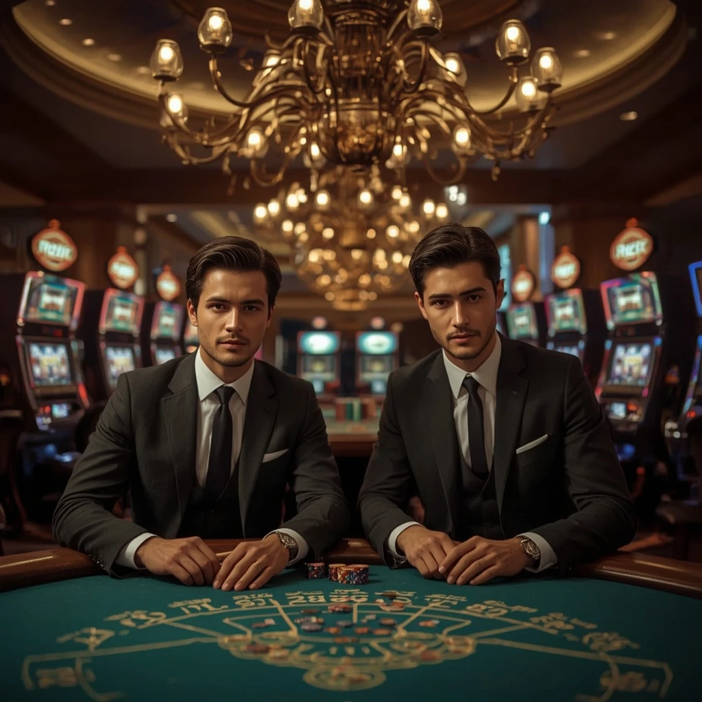 Deux joueurs de poker dans un Mega Bet Casino